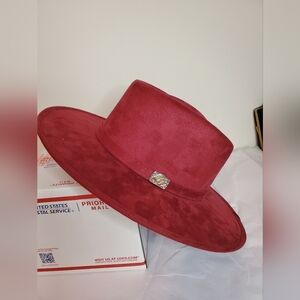 El Mayor Hats Red Velvet Hat Like New